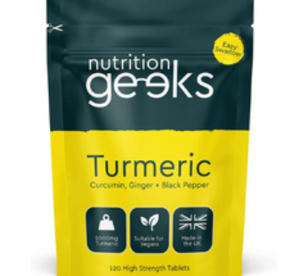 Turmeric Tablets 2000mg with Black Pepper & Ginger | 120 High Strength Curcumin Supplements