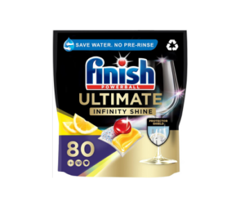 Finish Ultimate Infinity Shine Dishwasher Tablets, Lemon, 80 Tablets