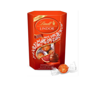 Lindt Lindor Blood Orange Milk Chocolate Truffles Box – Approx 16 balls, 200 g