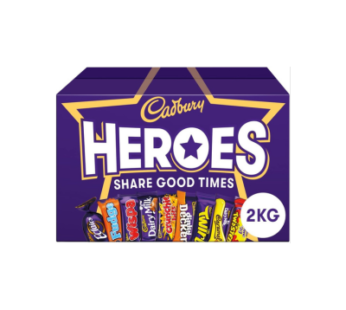 Cadbury Heroes Chocolate Bulk Sharing Box 2kg Christmas, Milk Chocolates Individually Wrapped